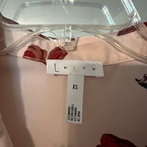 Leith Blush Pink Blouse with Red Floral Design